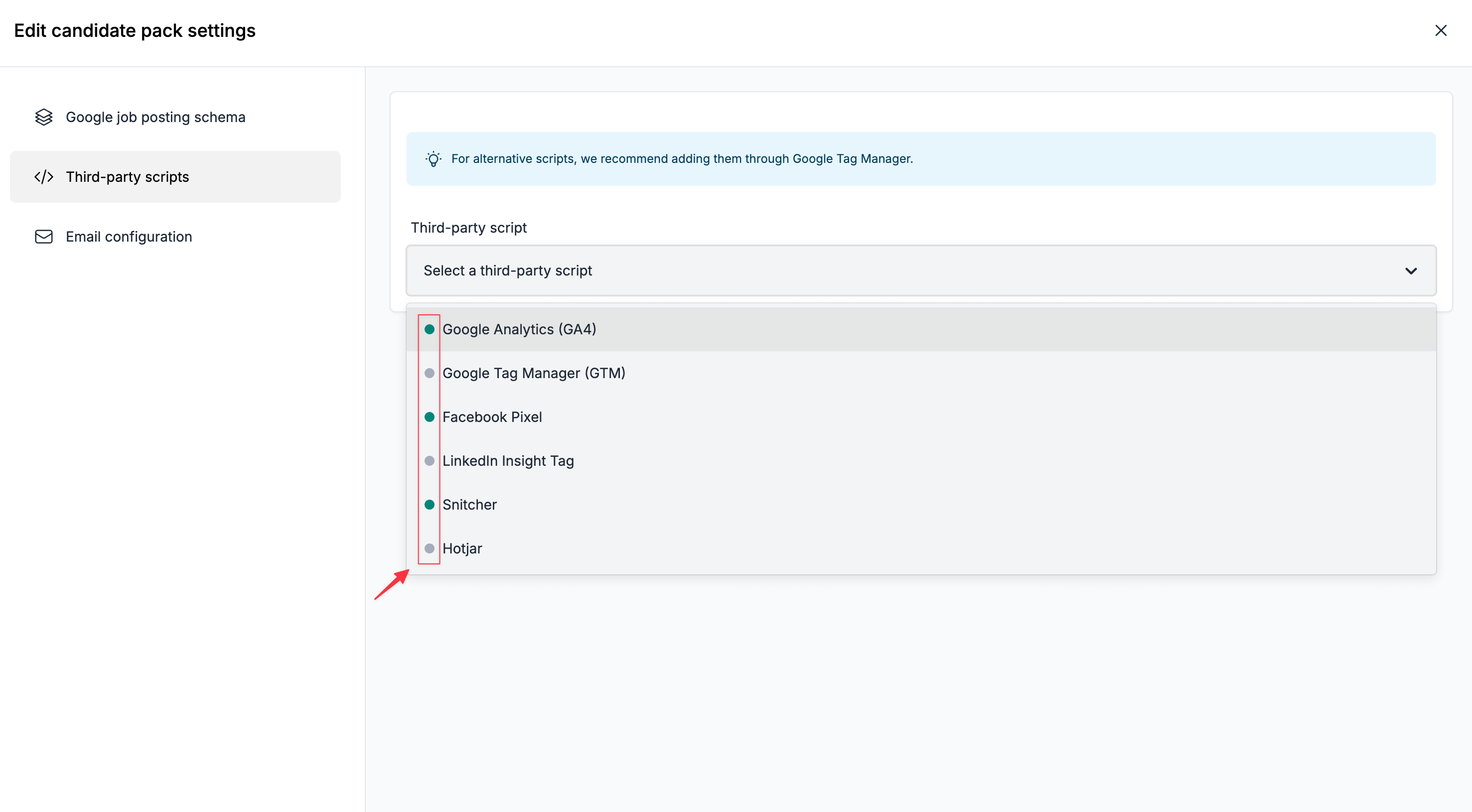Select active script